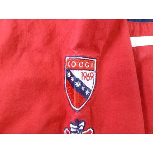 Coogi Red & Navy Vintage Racing 1969 Emblem Short Sleeve Button Shirt Xxl - Picture 3 of 16